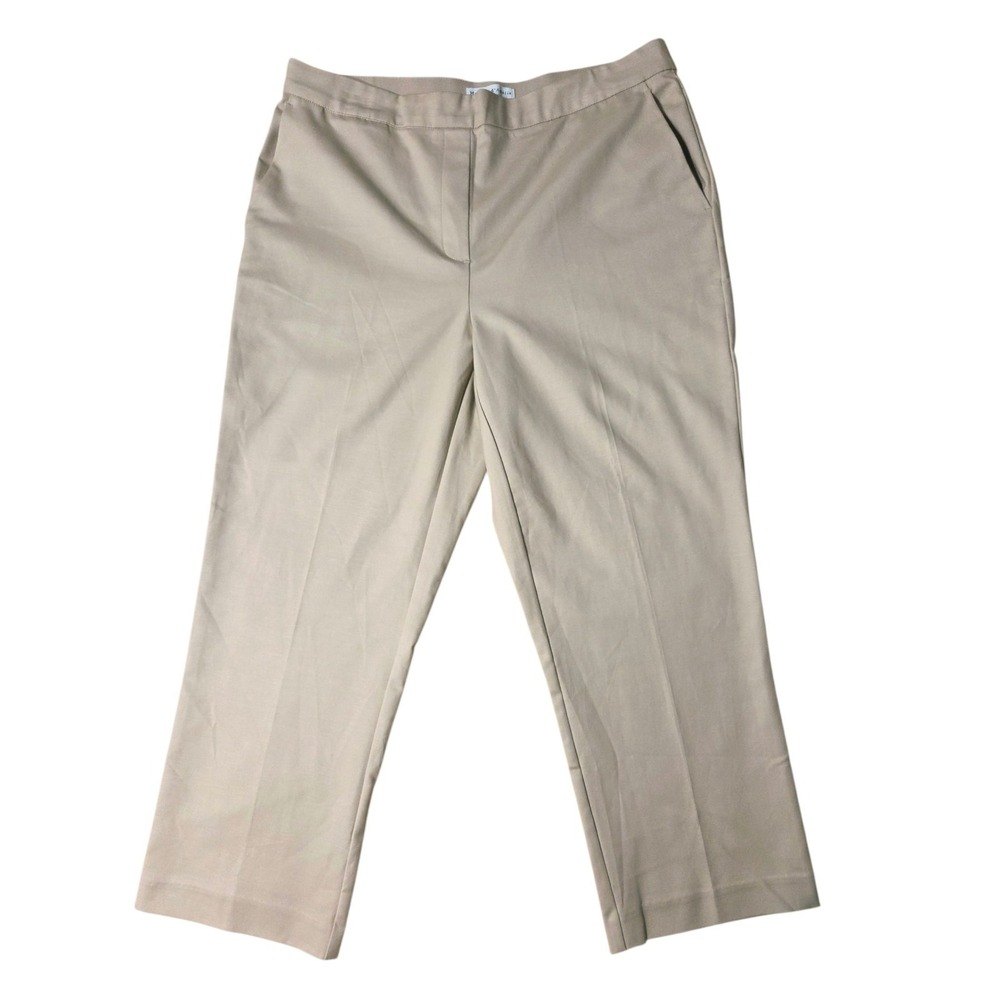 Maison d' Amelie Beige Pull On Cropped Strech Dress Pants 12 (30x22.5)